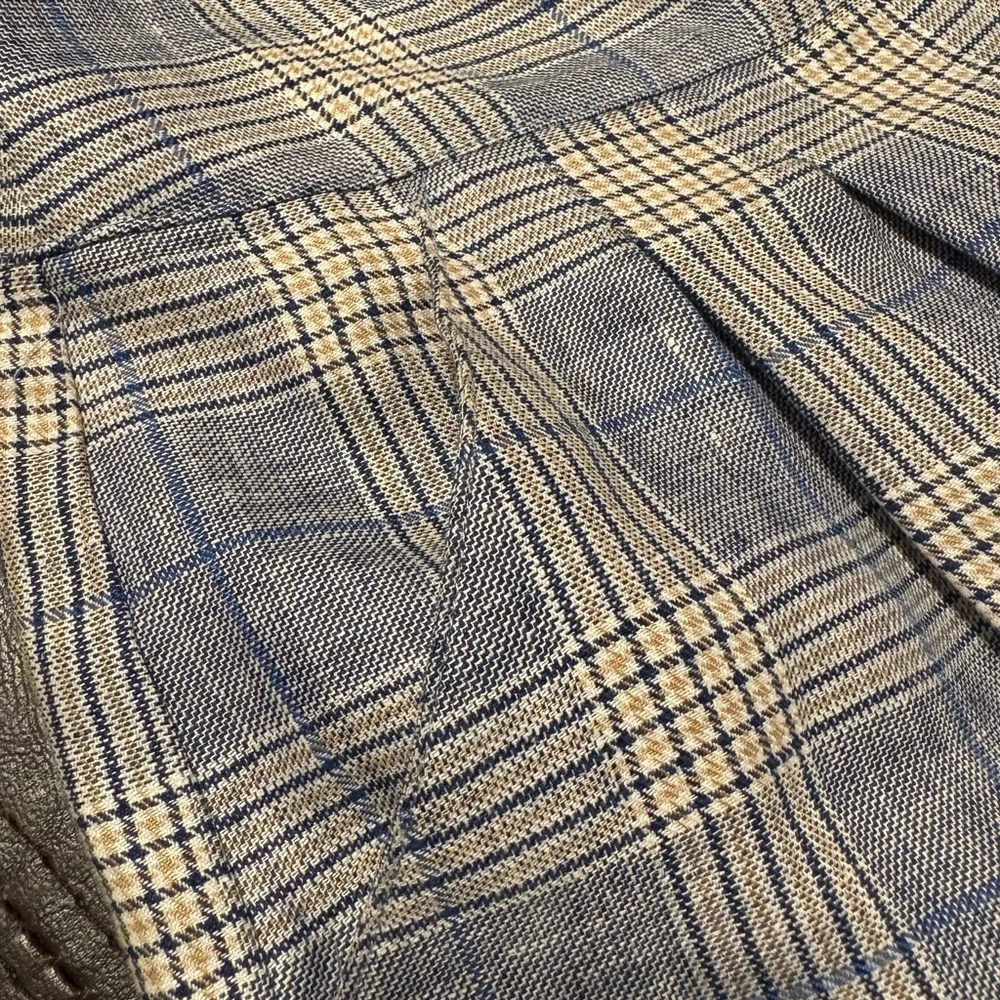 Veronica Beard High Waist Blue and White Plaid Shorts - Picture 3 of 8